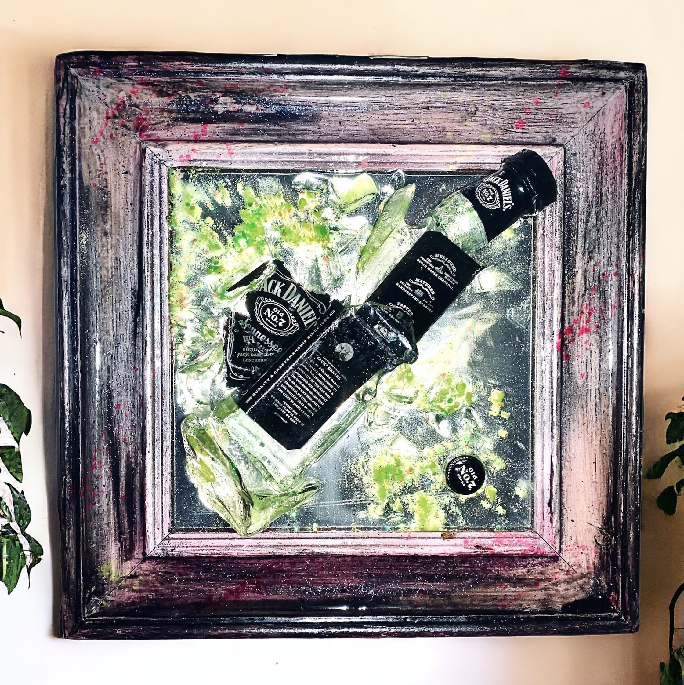 Le Jack Daniel's version 1, un miroir rénové par Rosie.