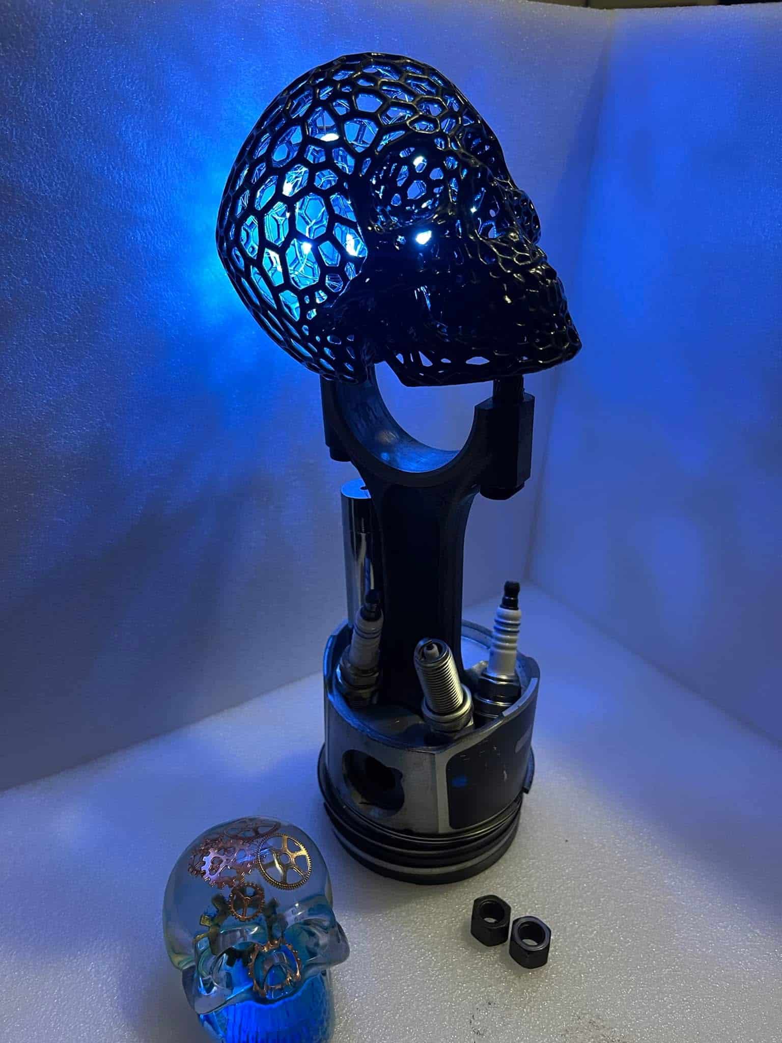 Le Skull 3D, une réalisation en impression 3D personnalisée et customisée par Rosie.