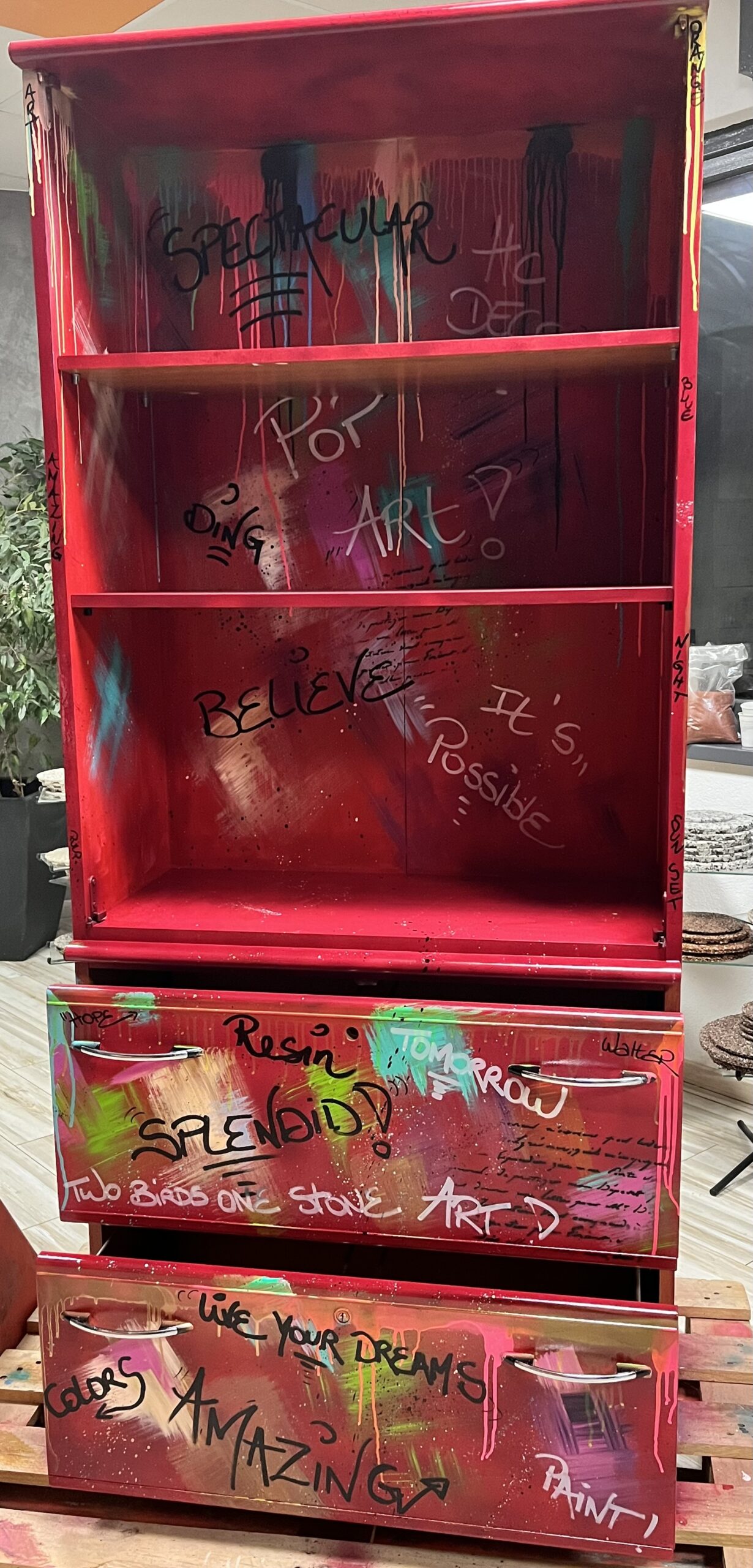 Une bibliothèque rénovée et customisée par Rosie.